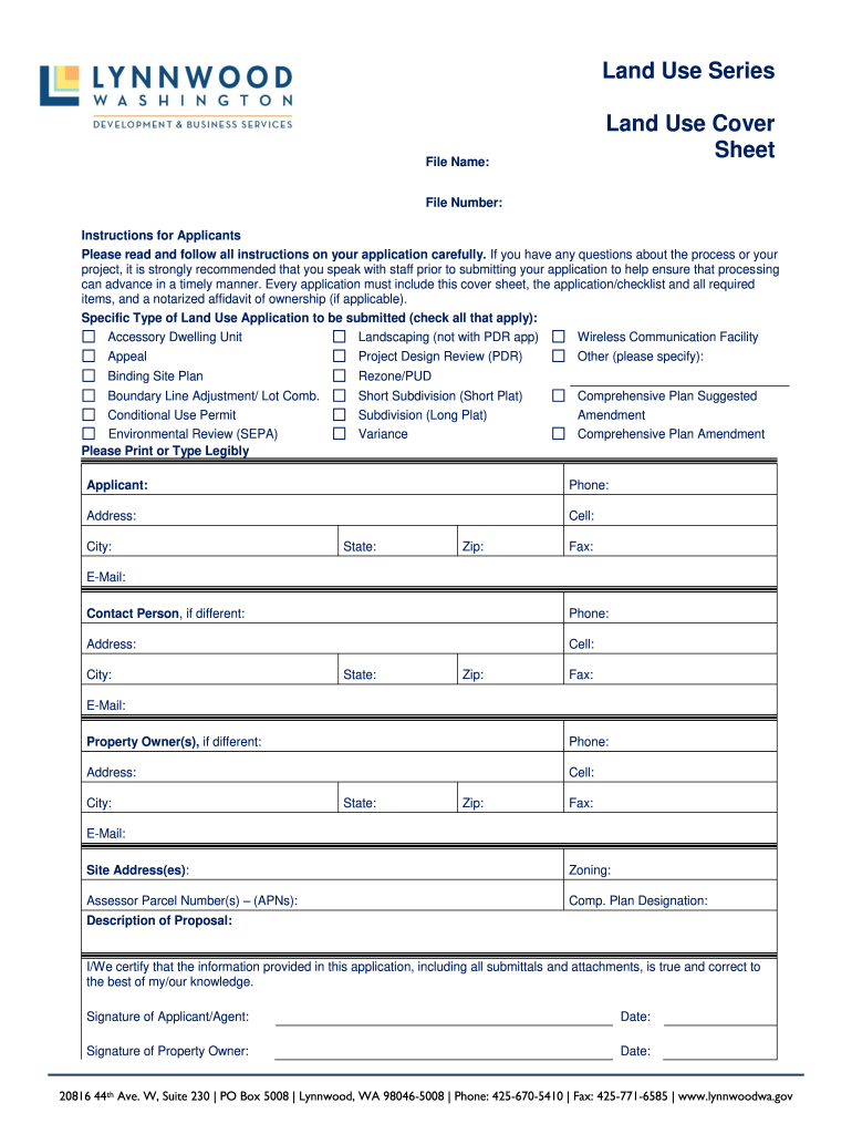 Accessory Dwelling Unit Application City of Lynnwood  Form