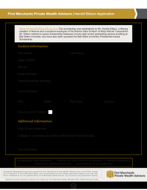 Private Wealth ScholarshipsFirst Merchants Bank  Form