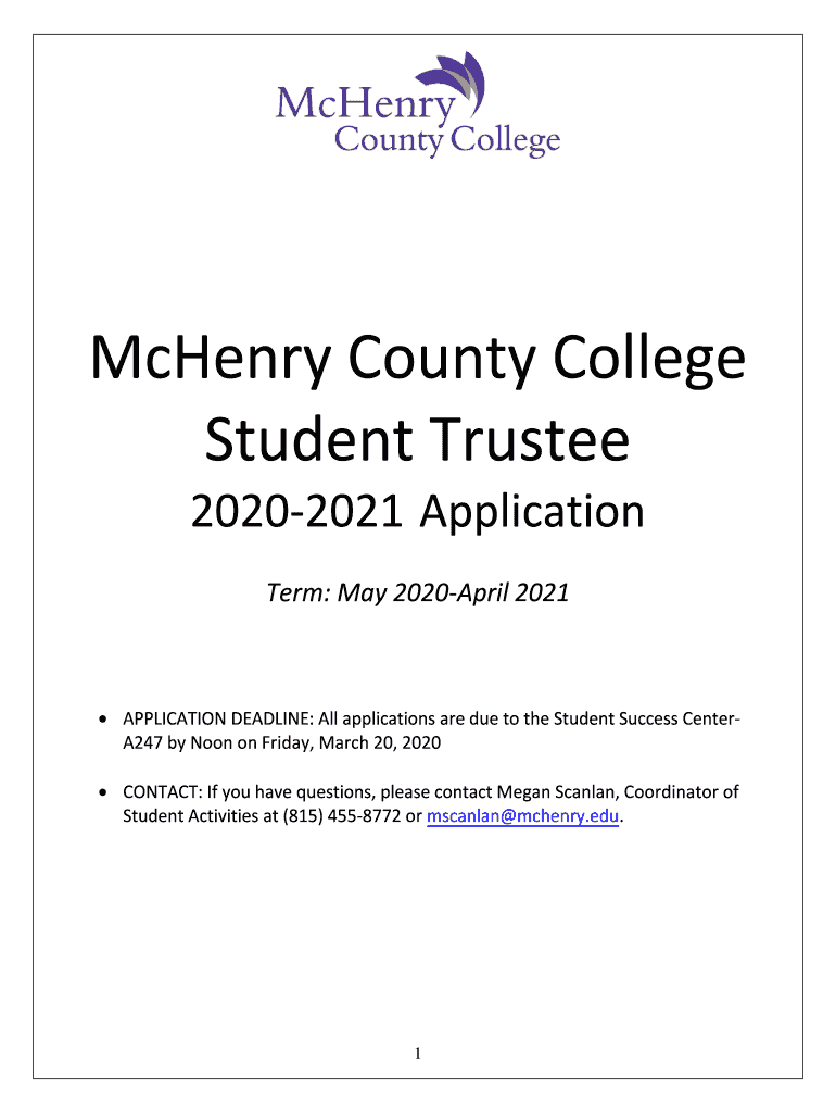 Student Trustee Application Student Trustee Application  Form