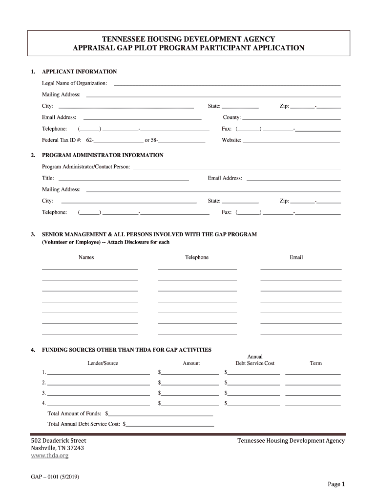  APPRAISAL GAP PILOT PROGRAM PARTICIPANT APPLICATION 2019-2024