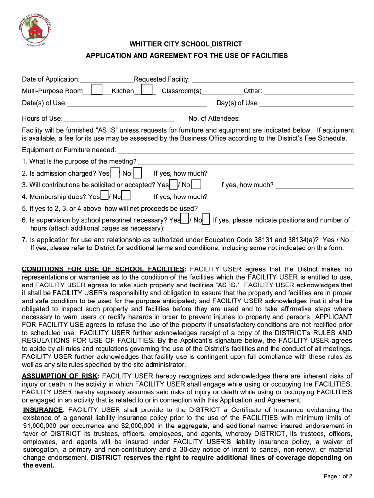 District Forms PDF Versions East Whittier City School District