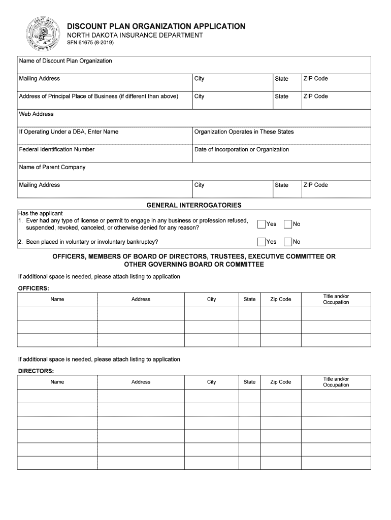 FormsNorth Dakota Insurance Department ND Gov