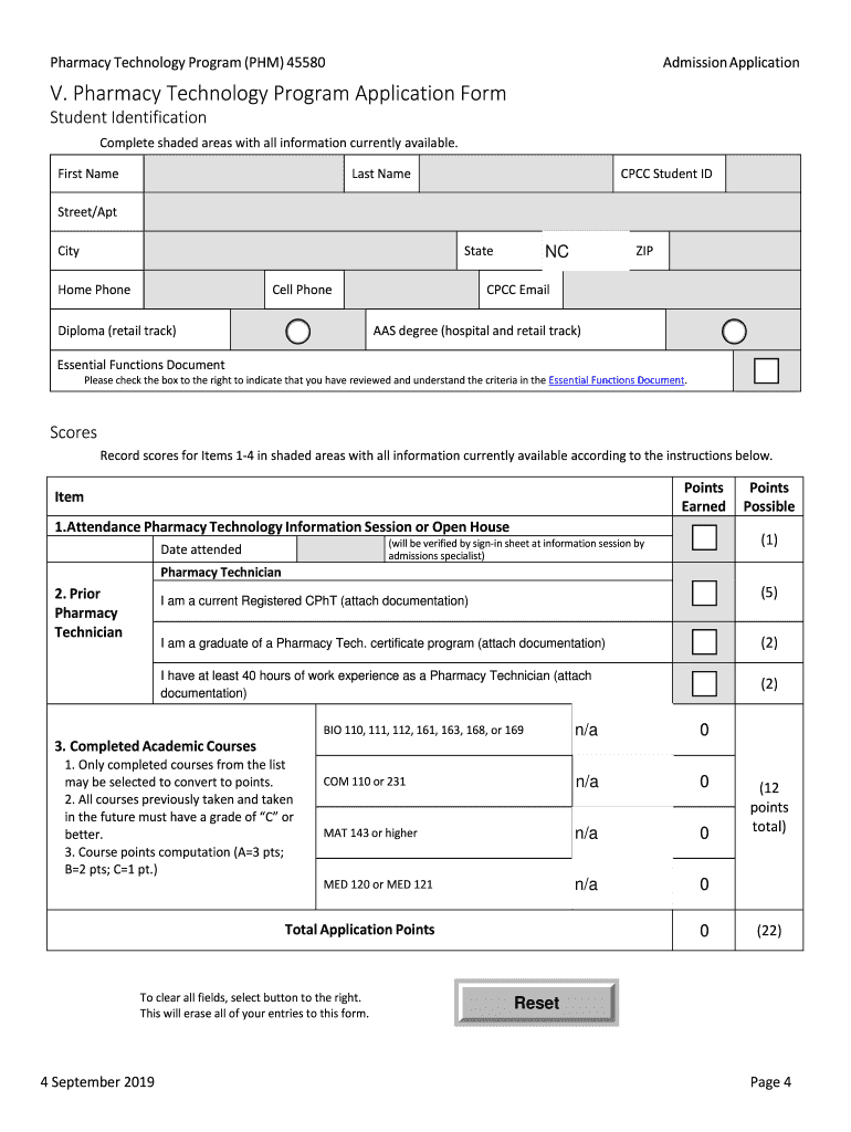  Pharmacy Technology Program Information and Application 2019-2024