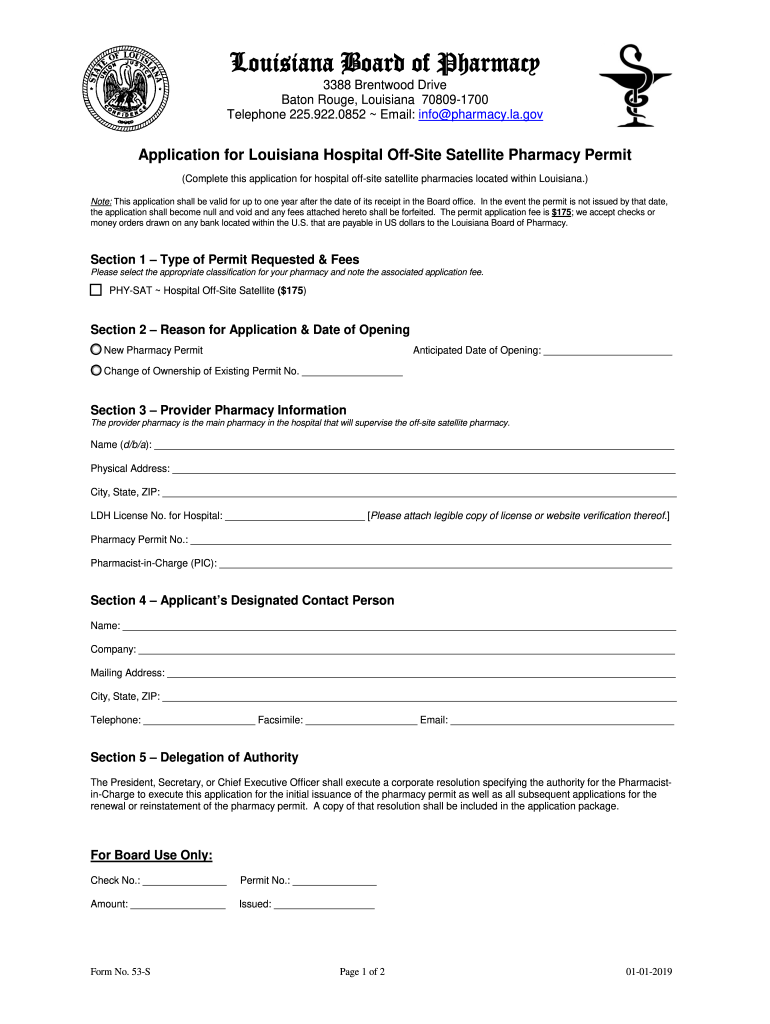 Board Notice Louisiana Board of Pharmacy  Form