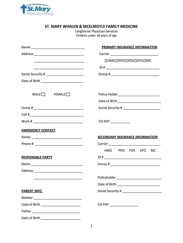 Get and Sign Whalen & McElmoyle Family Medicine Whalen & McElmoyle Family Medicine  Form