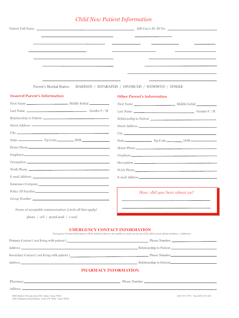 Get and Sign New Patient Info Barry Brace DMD & Associates  Form