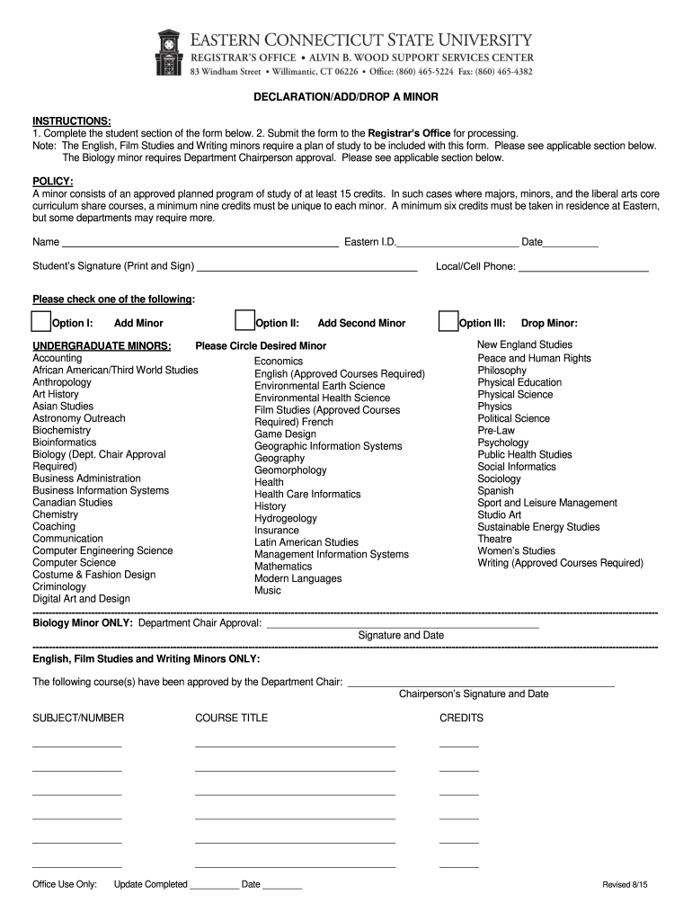  FormsOffice of the RegistrarUniversity of Alaska 2015