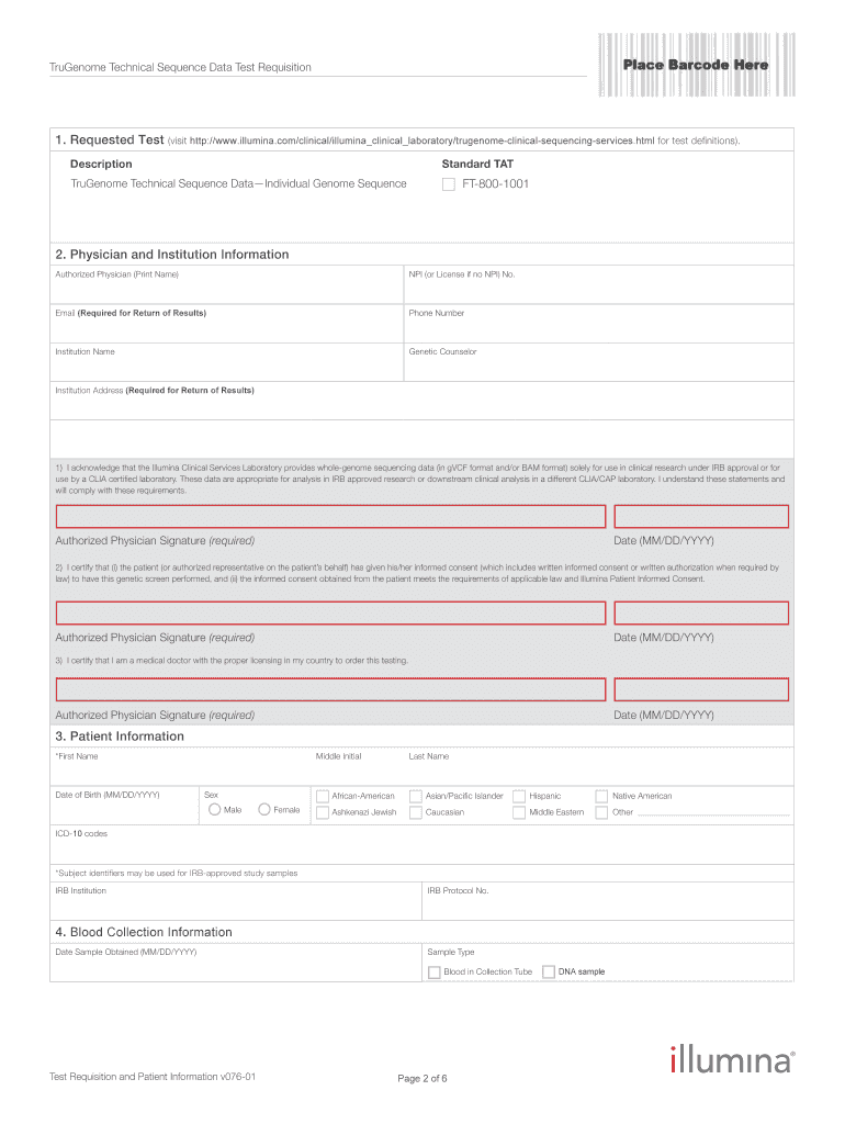 Illumina Laboratory  Form