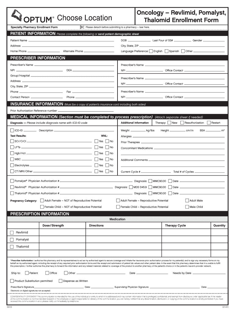  59206Optum Oncology Enrollment Form 2020-2024