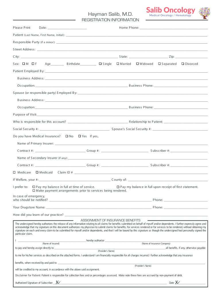 Salib LHD Salib Oncology  Form