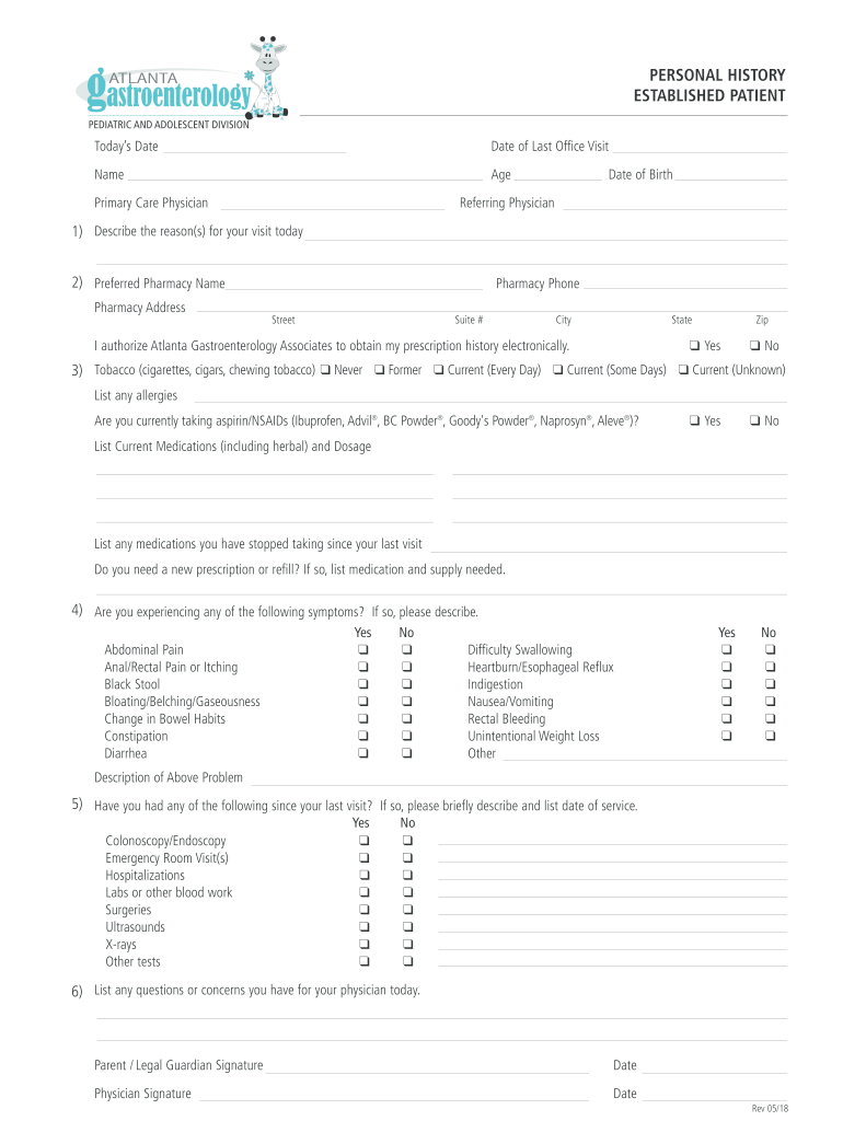  Please Fill Out Both Sides of This Form and Bring it with You 2018-2023