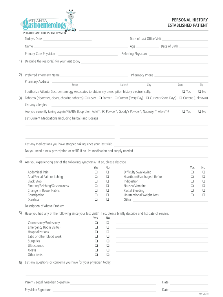  Please Fill Out Both Sides of This Form and Bring it with You 2018-2024