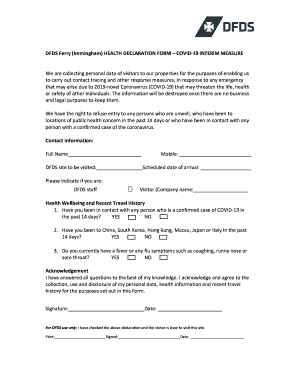 Health Declaration Form - Fill Out and Sign Printable PDF Template