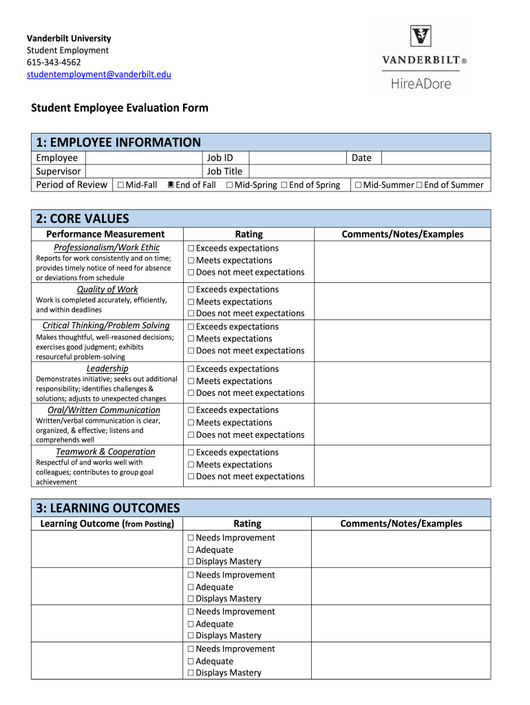 FormsStudentsStudent EmploymentVanderbilt University