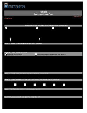  STEM OPT Employment Update Form 2018-2024