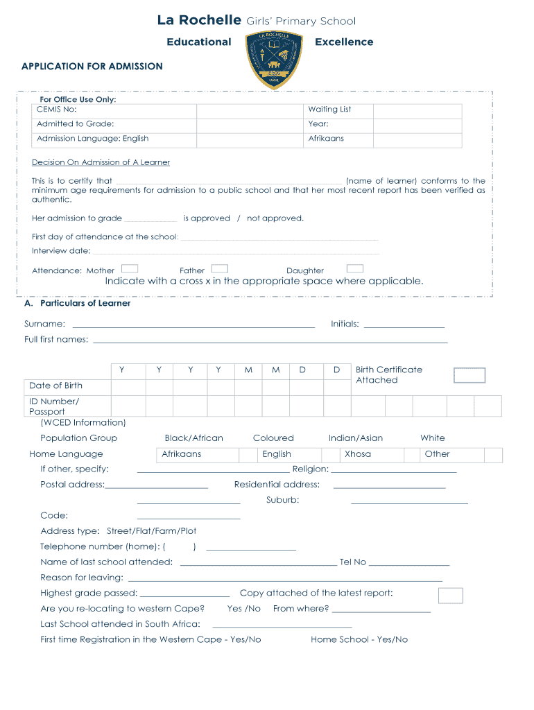 Laer Meisieskool La Rochelle Girls' Primary School  Form