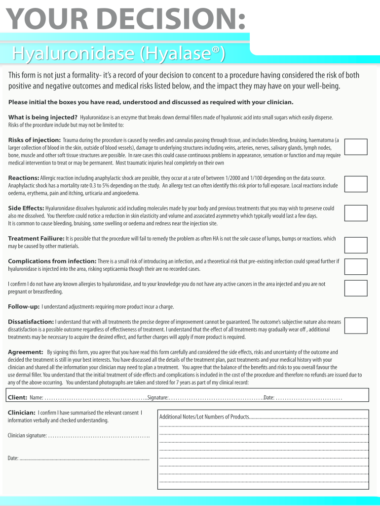 Hyalase Consent Form