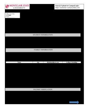 Financial Aid Application Process Montclair State University  Form