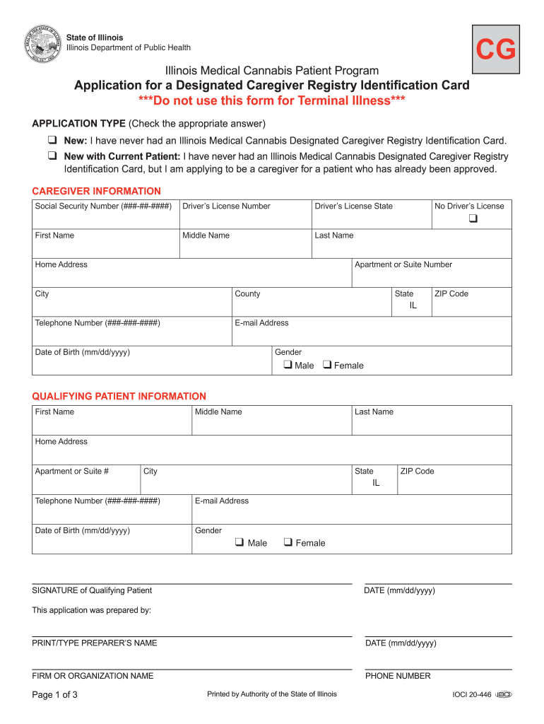 Illinois Identification Card  Form