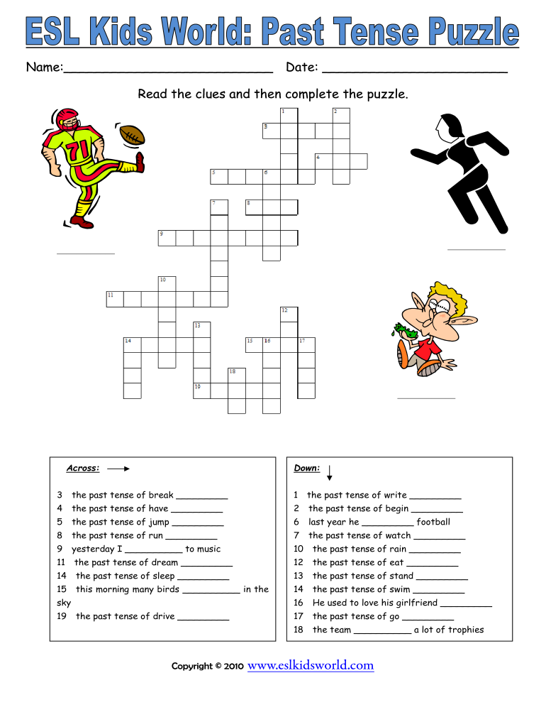 Read the Clues and Then Complete the Puzzle  Form