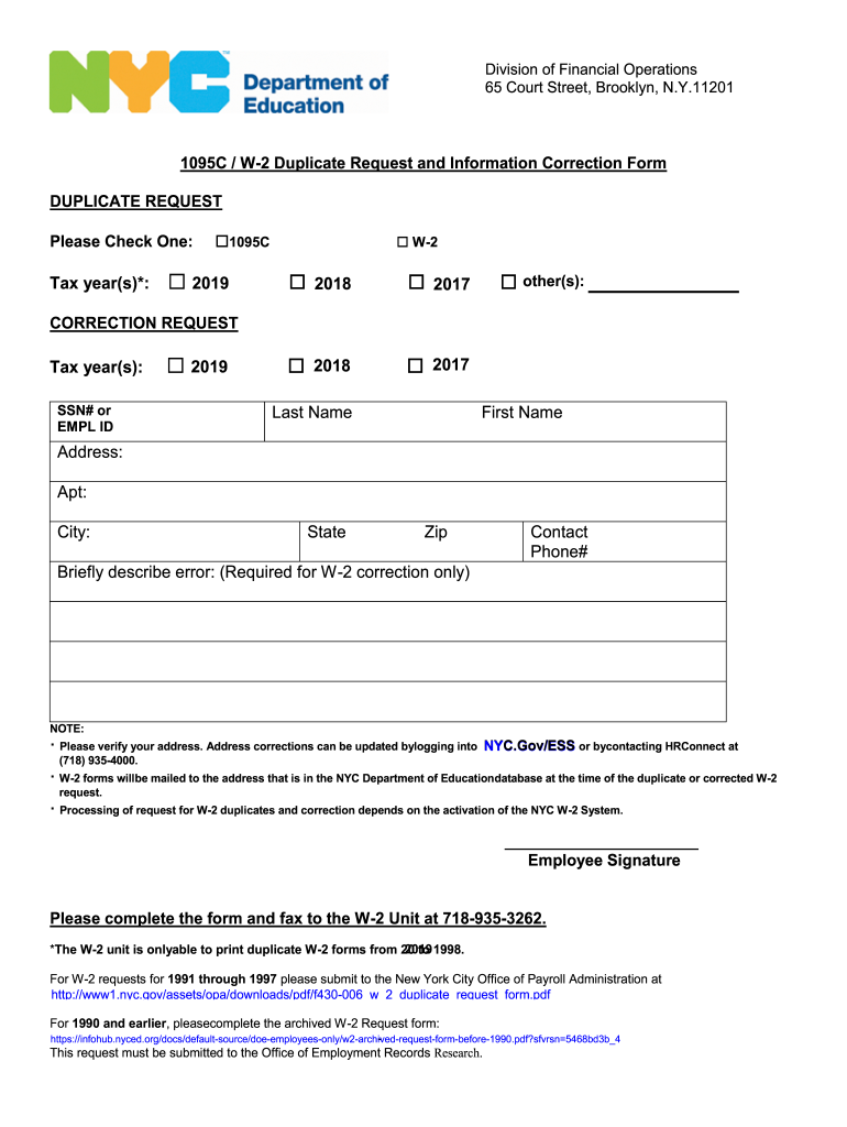  Request for W2 Form Letter Fill Online, Printable, Fillable 2019