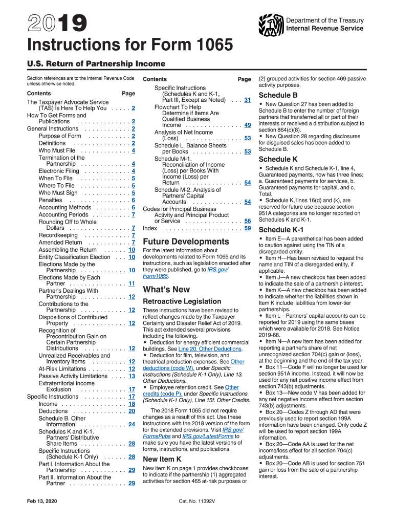  1065 Form Instruction 2020