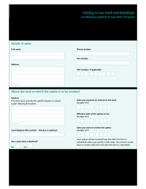 Get and Sign Revoke an Option to Tax After 20 Years Have Passed GOV UK 2020 Form