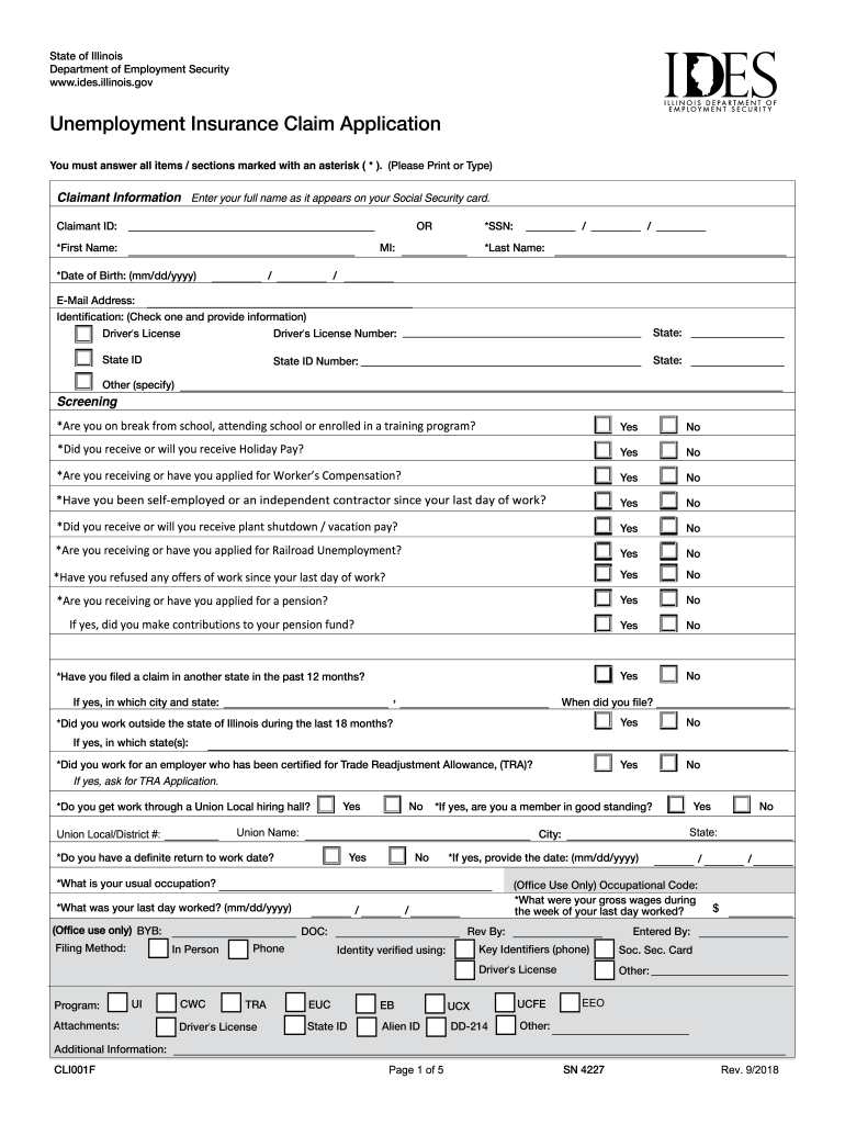 Download Illinois Unemployment Applicatipn  Form