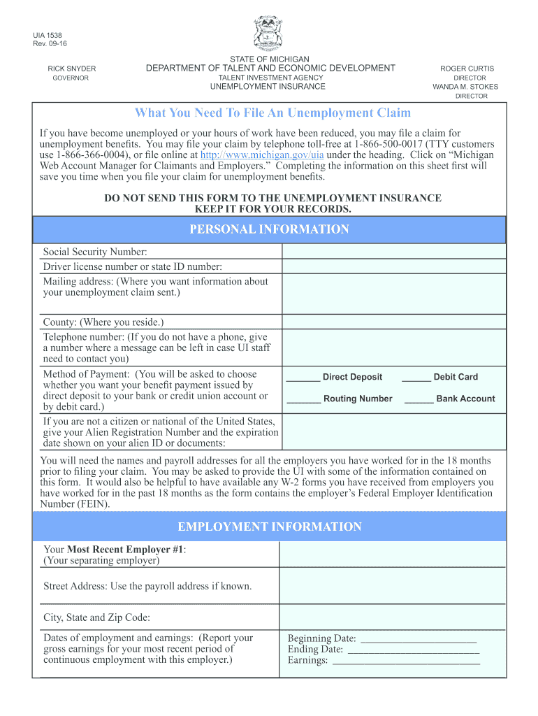  What You Need to File an Unemployment Claim State of 2016-2024