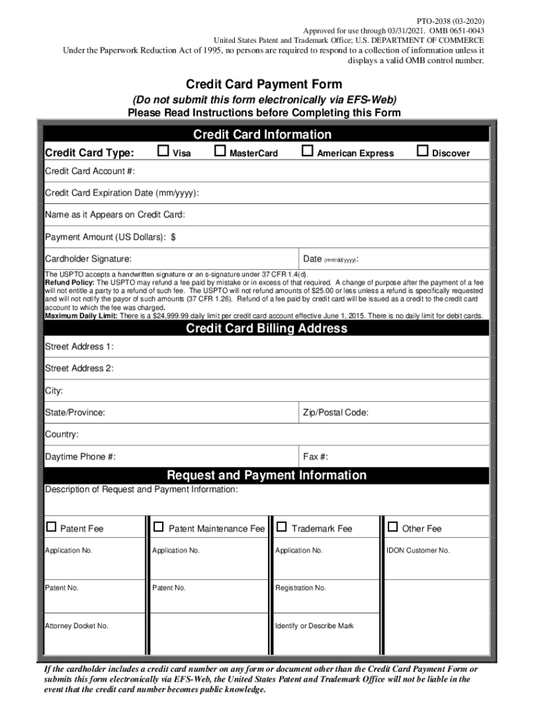  the USPTO Does Not Accept a General Authorization to Charge Any Payment Deficiency or Any Additional Fees 2020-2024