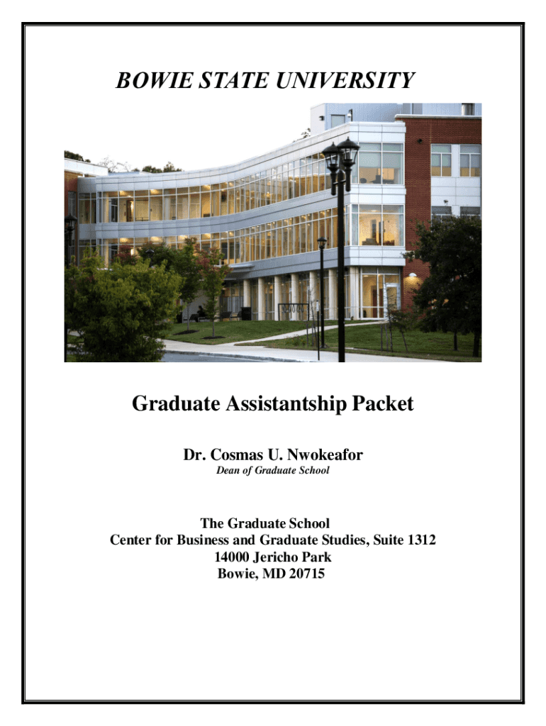  Bowie State University Graduate Assistantship Packet Form 2021-2024