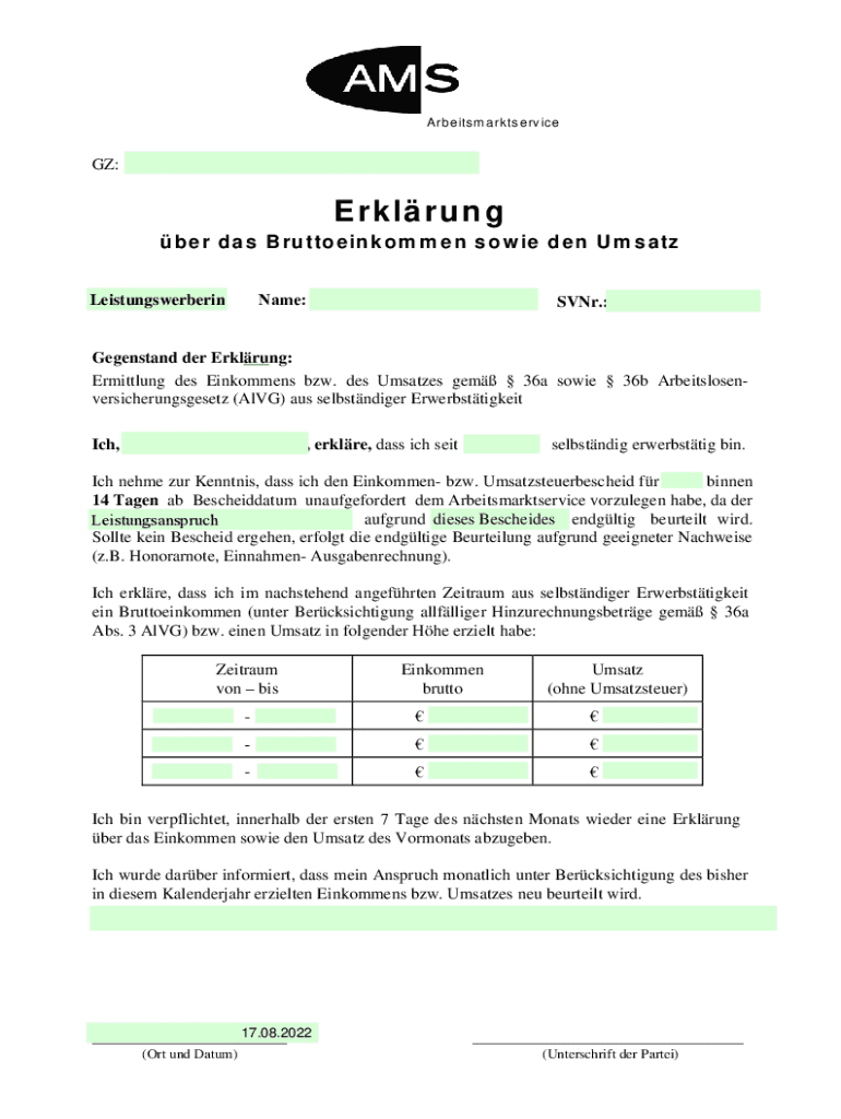 Umsatzbrutto NSBruttoinkommen NS Ersatz Brutto20  Form