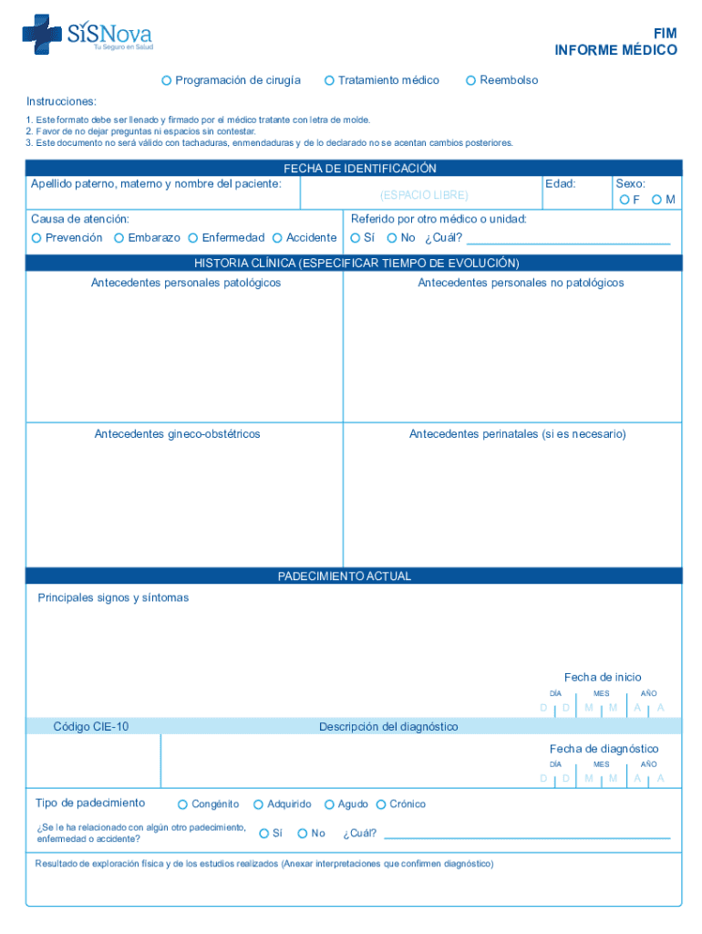  FIM INFORMED MEDICO Programming De CirugaTratamien 2016-2024