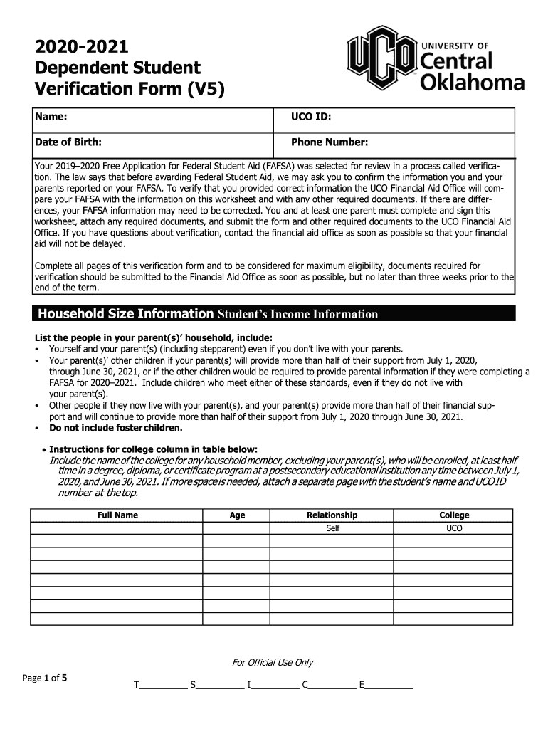  Uco Verification Form 2020-2024