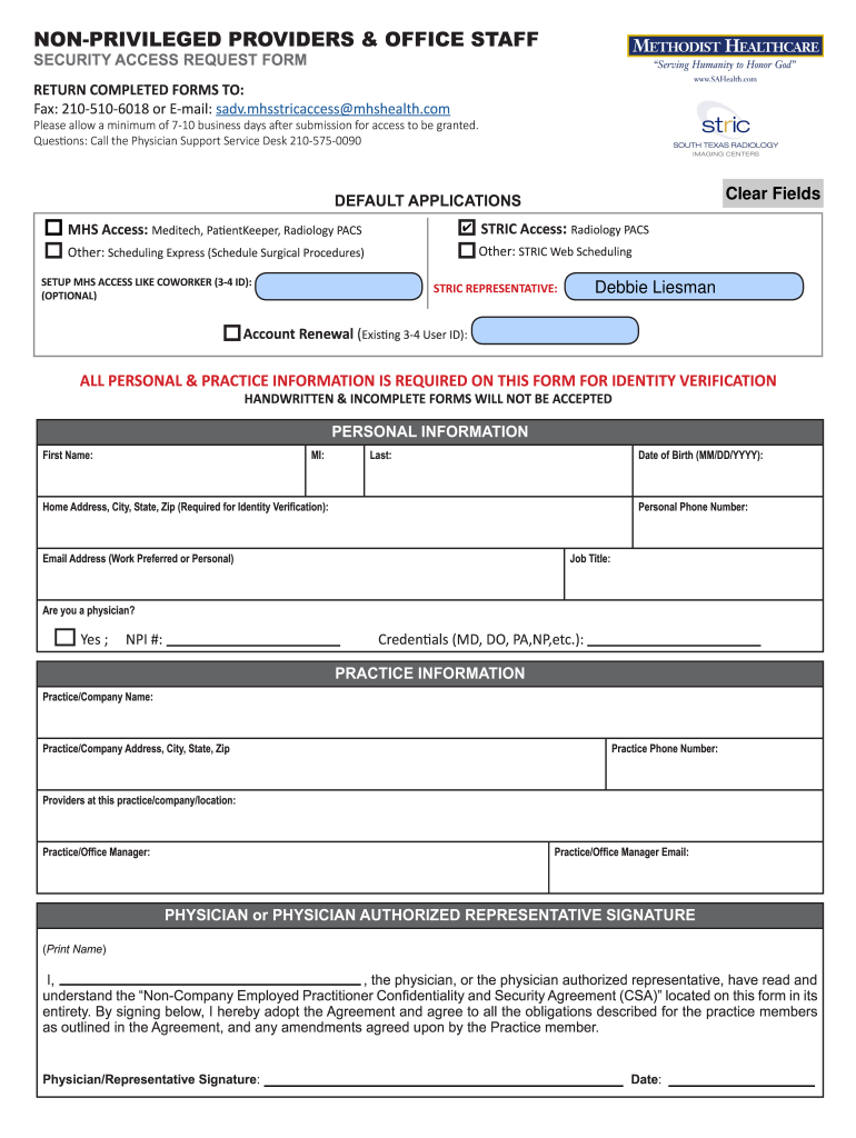 Stric Pacs  Form