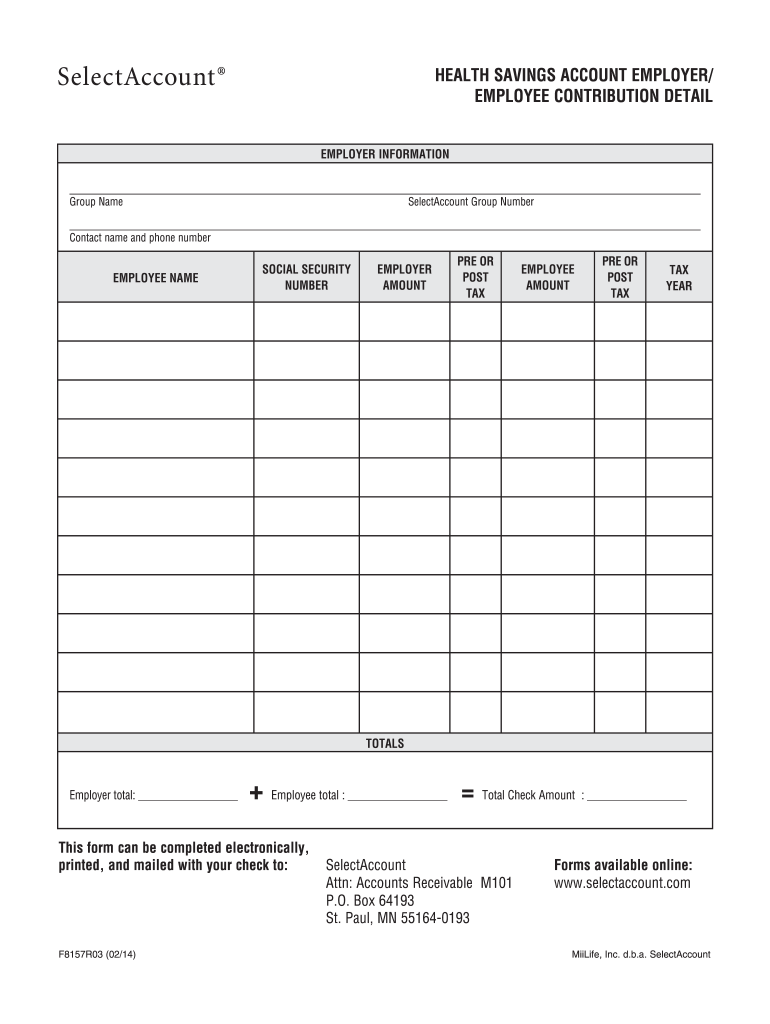  Employer Hsa Contribution through Payroll 2014-2024