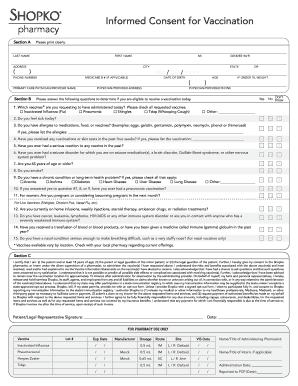 Pharmacy Immunization Form