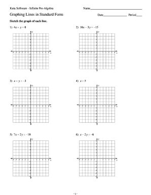 Algebra 1 Assignment Sketch the Graph of Each Line Answer Key  Form