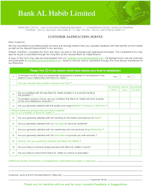 Bank Al Habib Survey Form