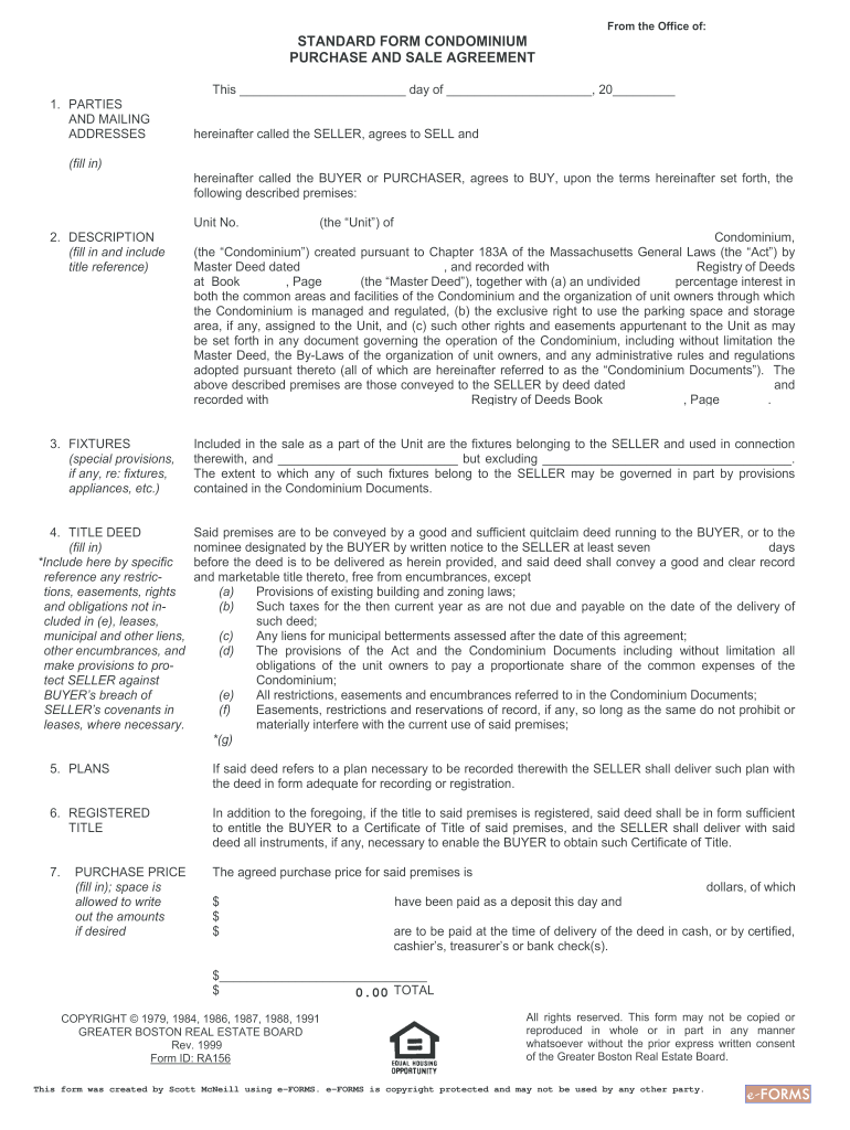 Condominium Purchase and Sale Agreement Form 28
