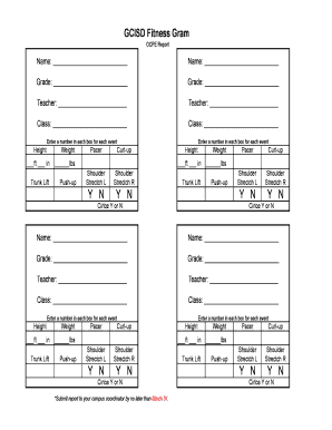 OCPE Fitness Gram Report Form Gcisd K12