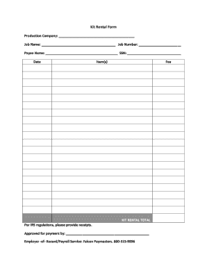 Box Rental Form