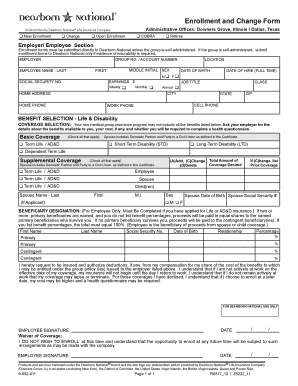 Dearborn National Enrollment and Change Form