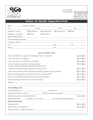 Indoor Air Quality Inspection Form Erc Wildapricot