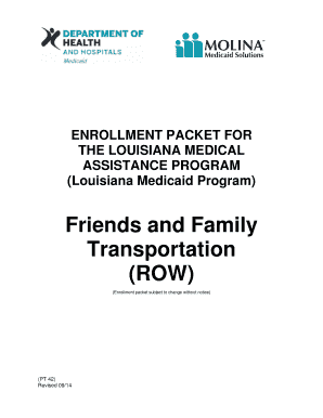  42 Friends and Family Transportation ROW Louisiana Medicaid 2014-2024