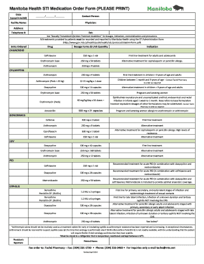 Sti Medication Order Form