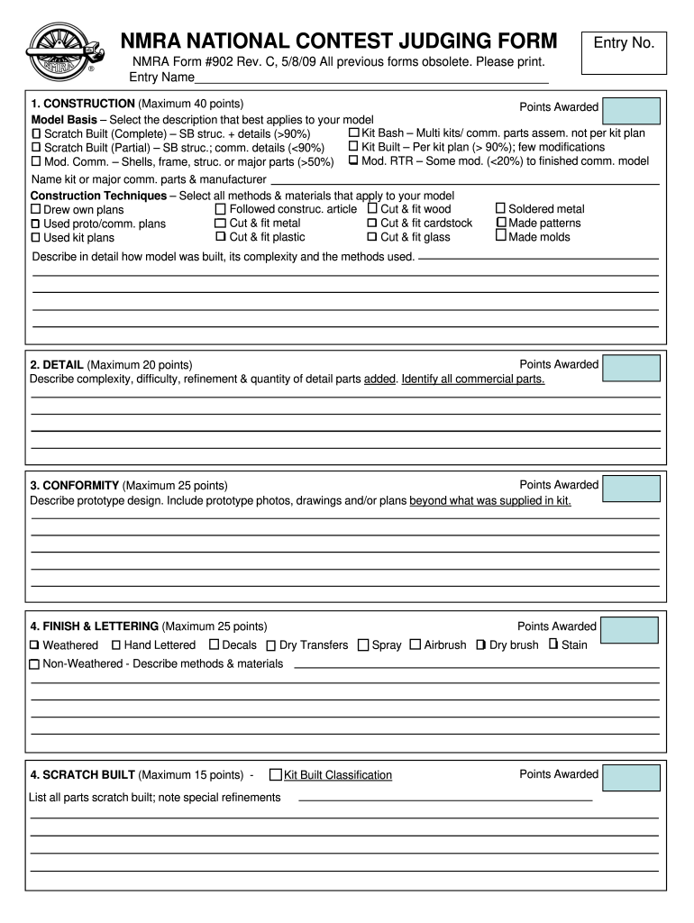 Get and Sign Nmra Form 2009-2022