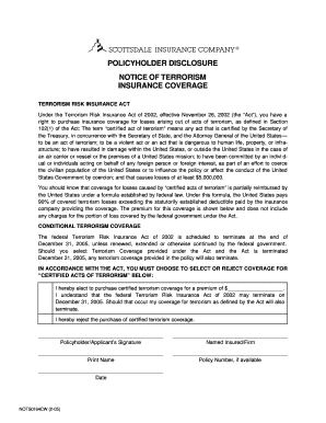 Scottsdale Terrorism Form