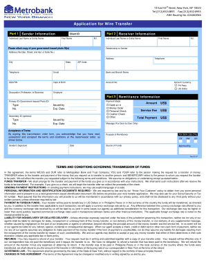 Metrobank Remittance Form