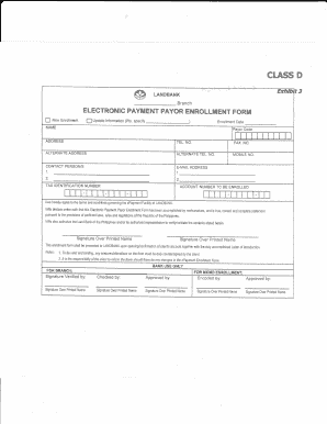 Electronic Payment Payor Enrollment Form